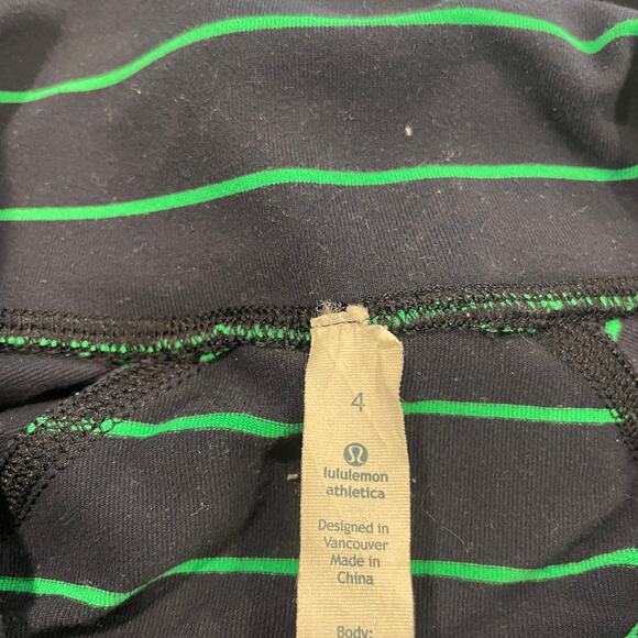 Lululemon women's striped athletic zip jacket size 4 navy green full zip workout - Picture 9 of 14